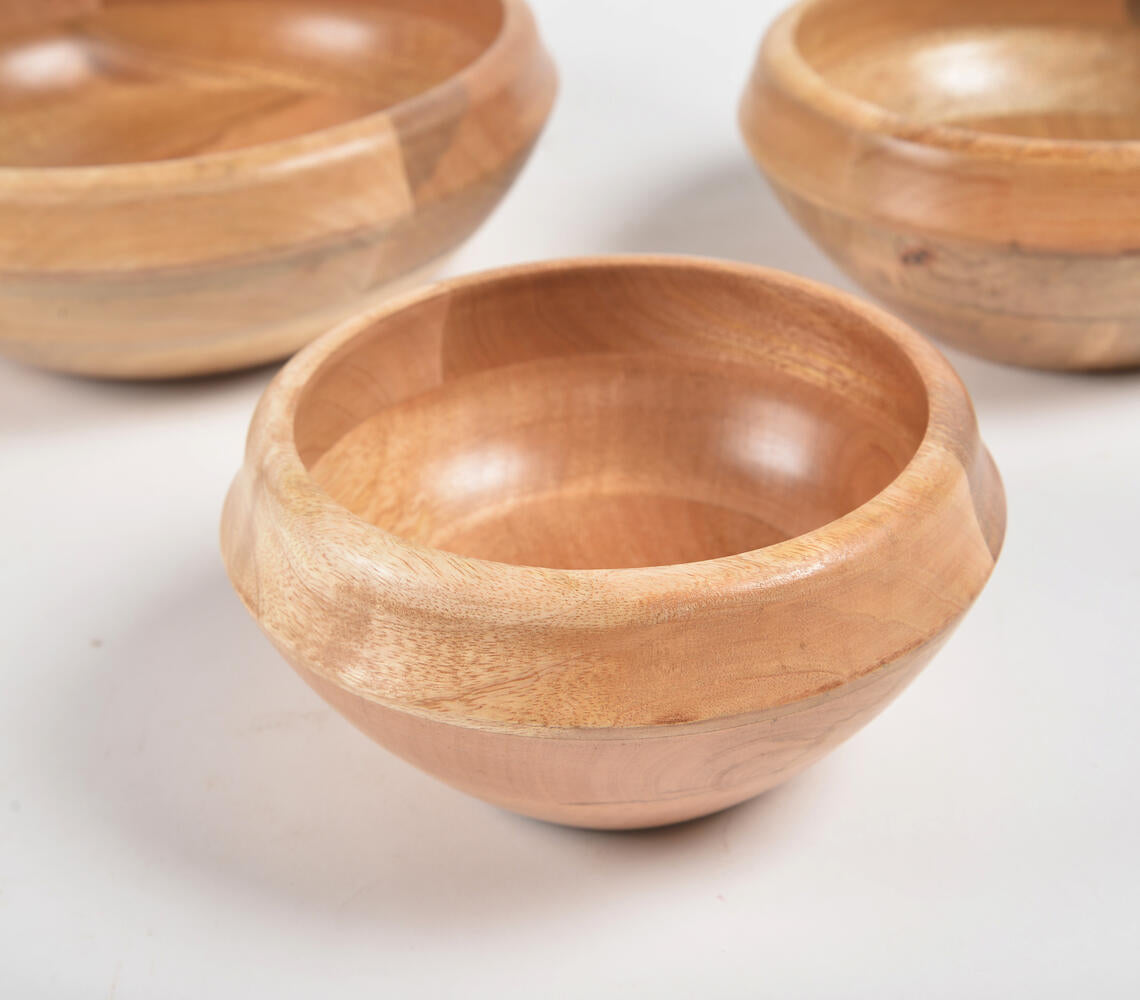 Turned Mango Wood Serving Bowls (set of 3)