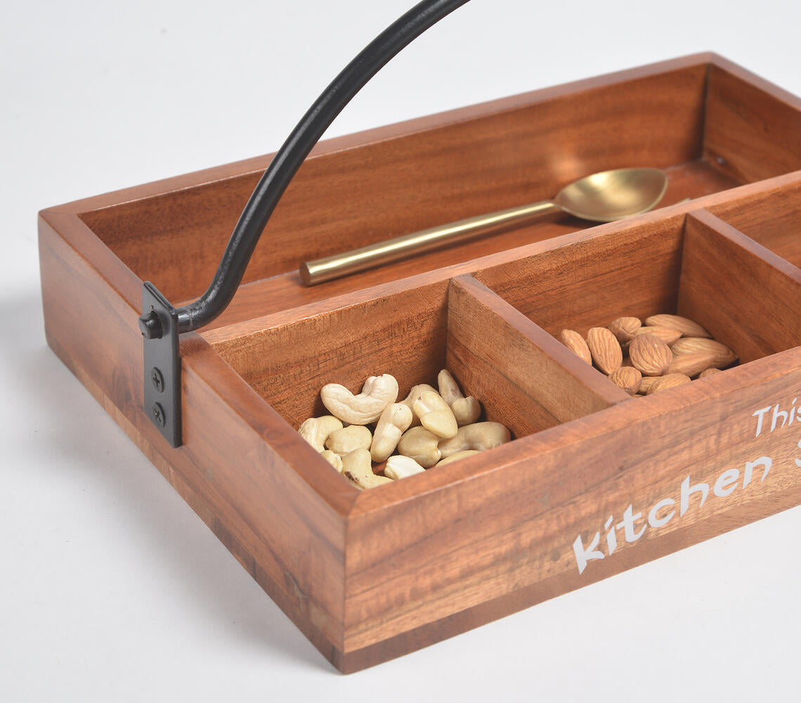 Hand Cut Wooden Large Cutlery Holder