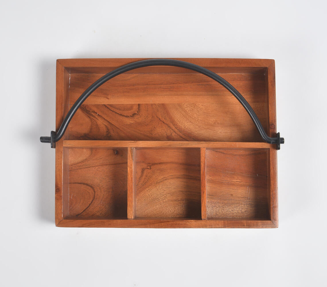 Hand Cut Wooden Large Cutlery Holder