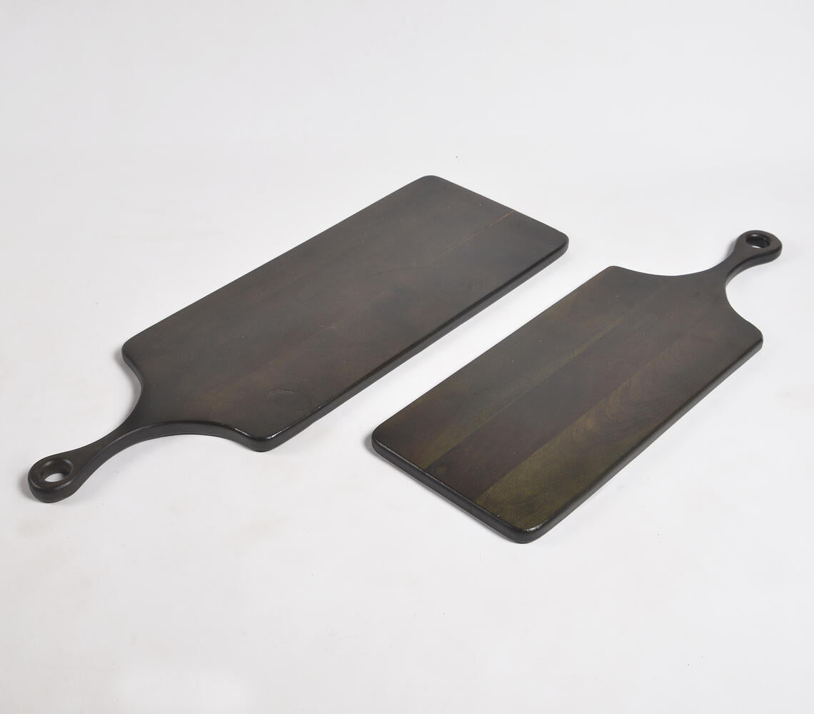 Dark Polished Acacia Cutting Boards (set of 2)