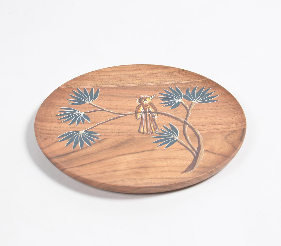 Hand Painted Acacia Wood Bird Trays (Set of 3)