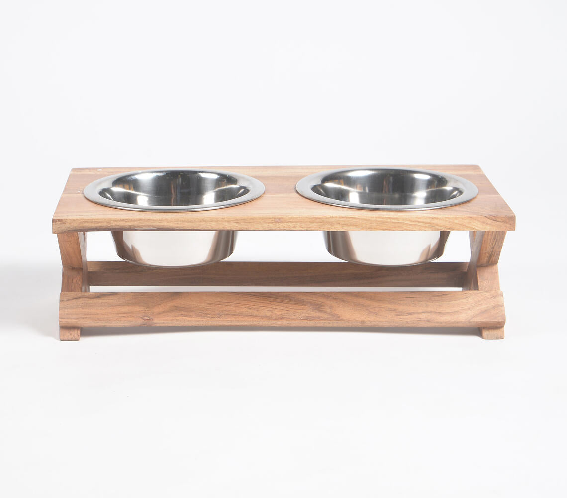 Hand Cut Vintage Wooden Pet Feeder-3