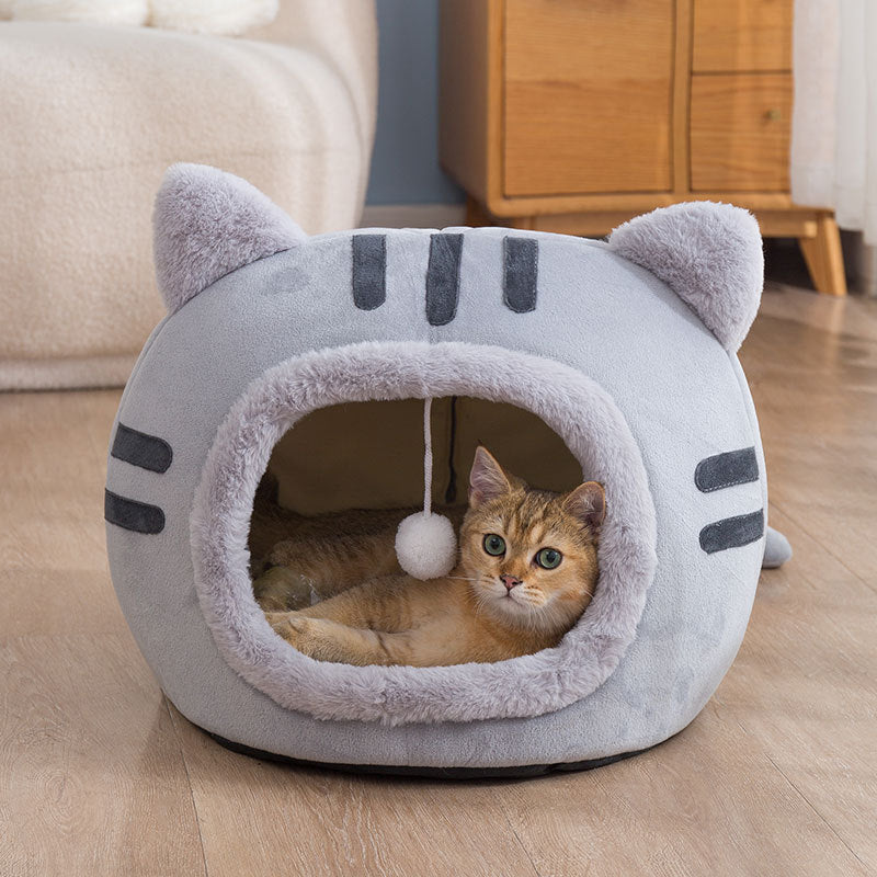 Cute Cat Head Pet Cave