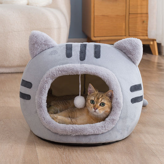 Cute Cat Head Pet Cave