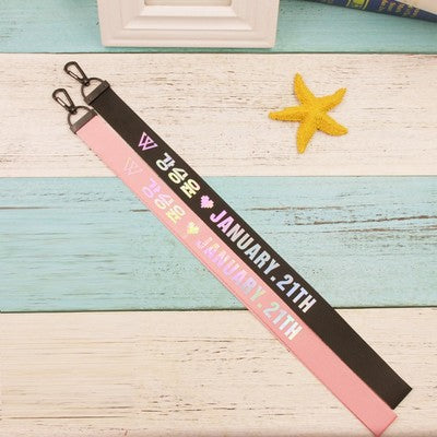 Kpop Winner Member Name Laser Long Lanyard Keychain Phone Strap Fashion Necklace Bag Pendant Key Holder