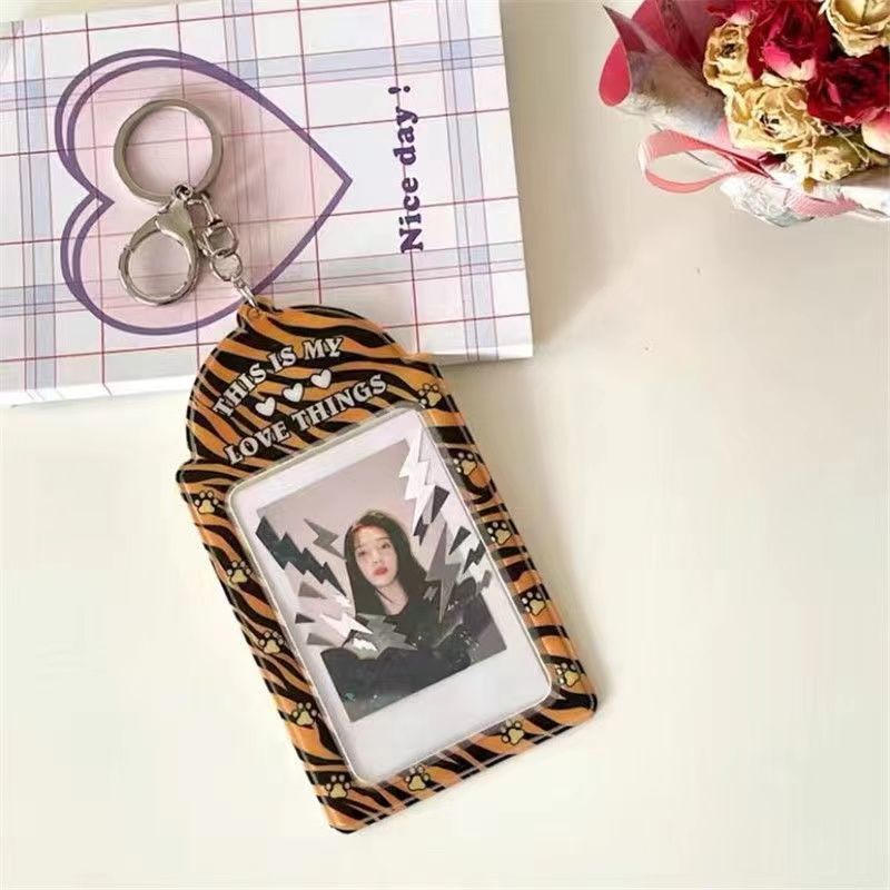 MINKYS Kawaii Kpop Photocards Card Holder With Chain Protector Idol Photo Sleeves Gift School Stationery