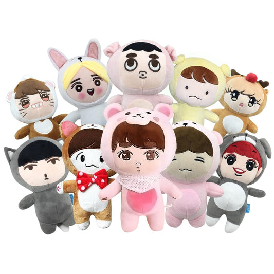 PCMOS Kpop Plush Dolls Superstar Baek Hyun Chan Yeol Se Hun Su Ho D.O Luhan Chen Cartoon Plush Toy Stuffed Dolls New