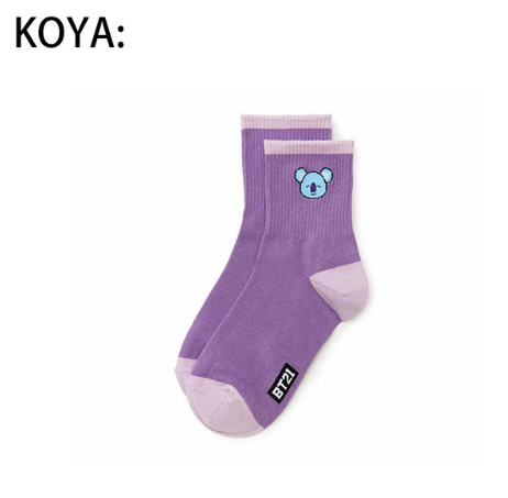 7 pcs New Kpop Bangtan Boys BT21 TATA COOKY CHIMMY same cute warm Cartoon winter autumn spring cotton Slippers Casual socks
