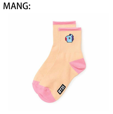 7 pcs New Kpop Bangtan Boys BT21 TATA COOKY CHIMMY same cute warm Cartoon winter autumn spring cotton Slippers Casual socks