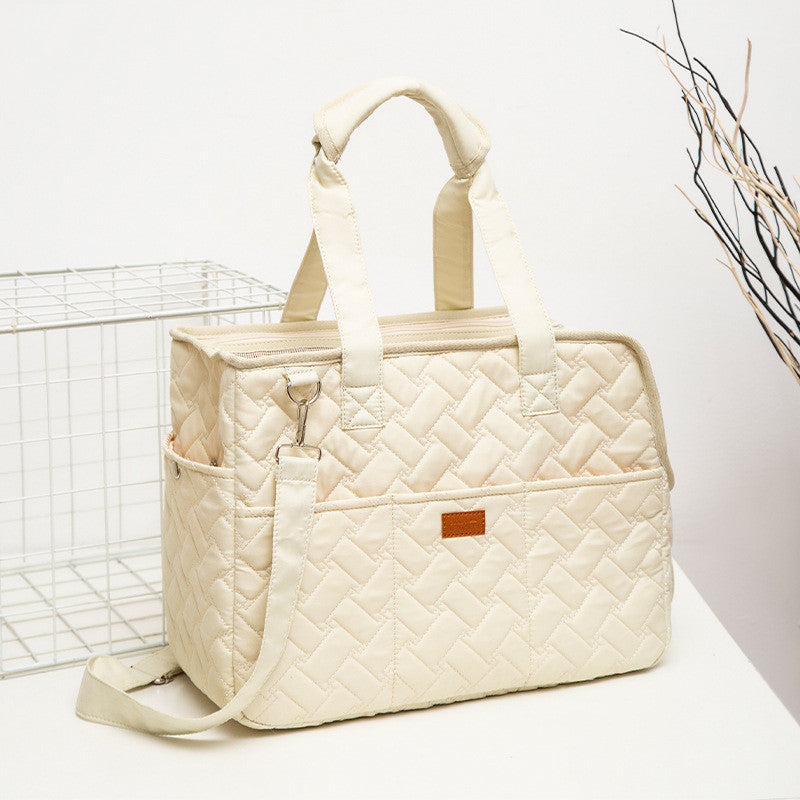Quilted Pet Carrier Shoulder Bag
