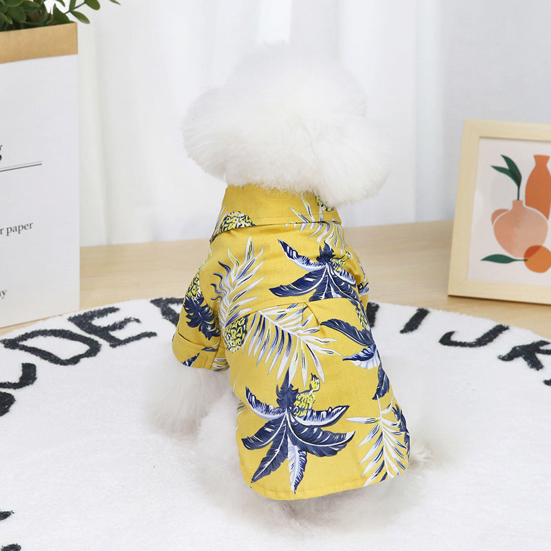 Tropical Pet Hawaiian Shirts (White/Yellow)