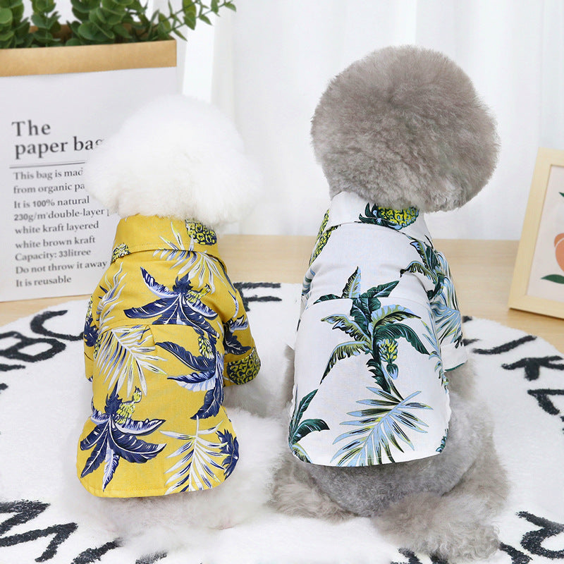 Tropical Pet Hawaiian Shirts (White/Yellow)