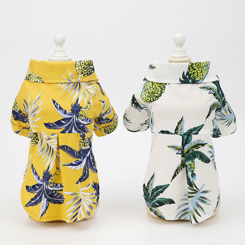Tropical Pet Hawaiian Shirts (White/Yellow)