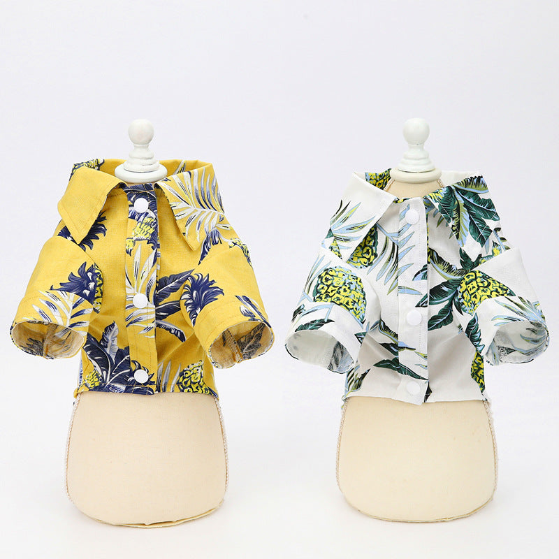 Tropical Pet Hawaiian Shirts (White/Yellow)