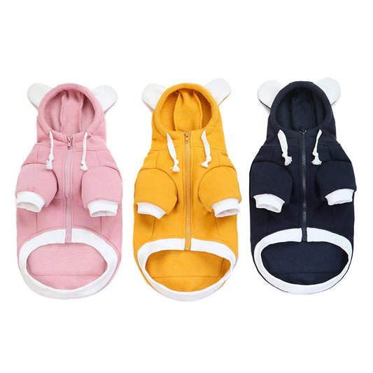 Cosy fleece pet hoody (Pink, Blue, Yellow)