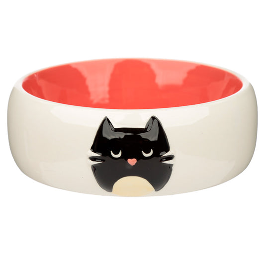 Feline Fine Cat Ceramic Pink Pet Food/Water Bowl BOWL10-0