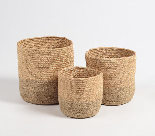Handloom Jute Baskets (Set of 3)