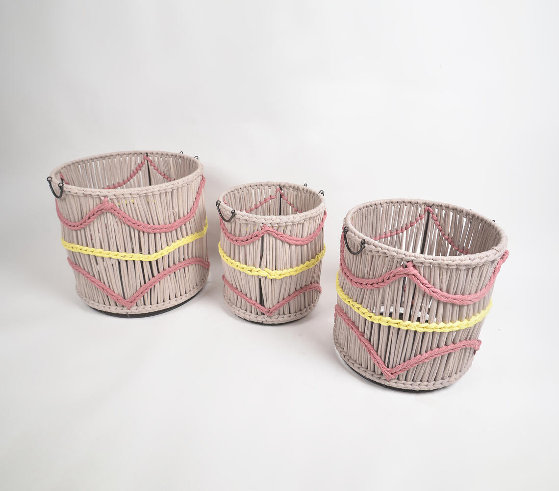 Pastel Cotton Cord Baskets (Set of 3)