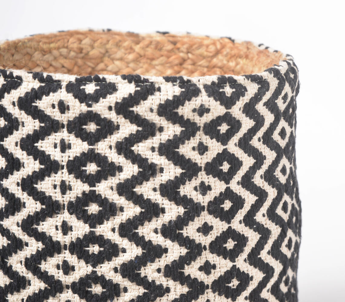 Handwoven Jute & Cotton Monotone Basket