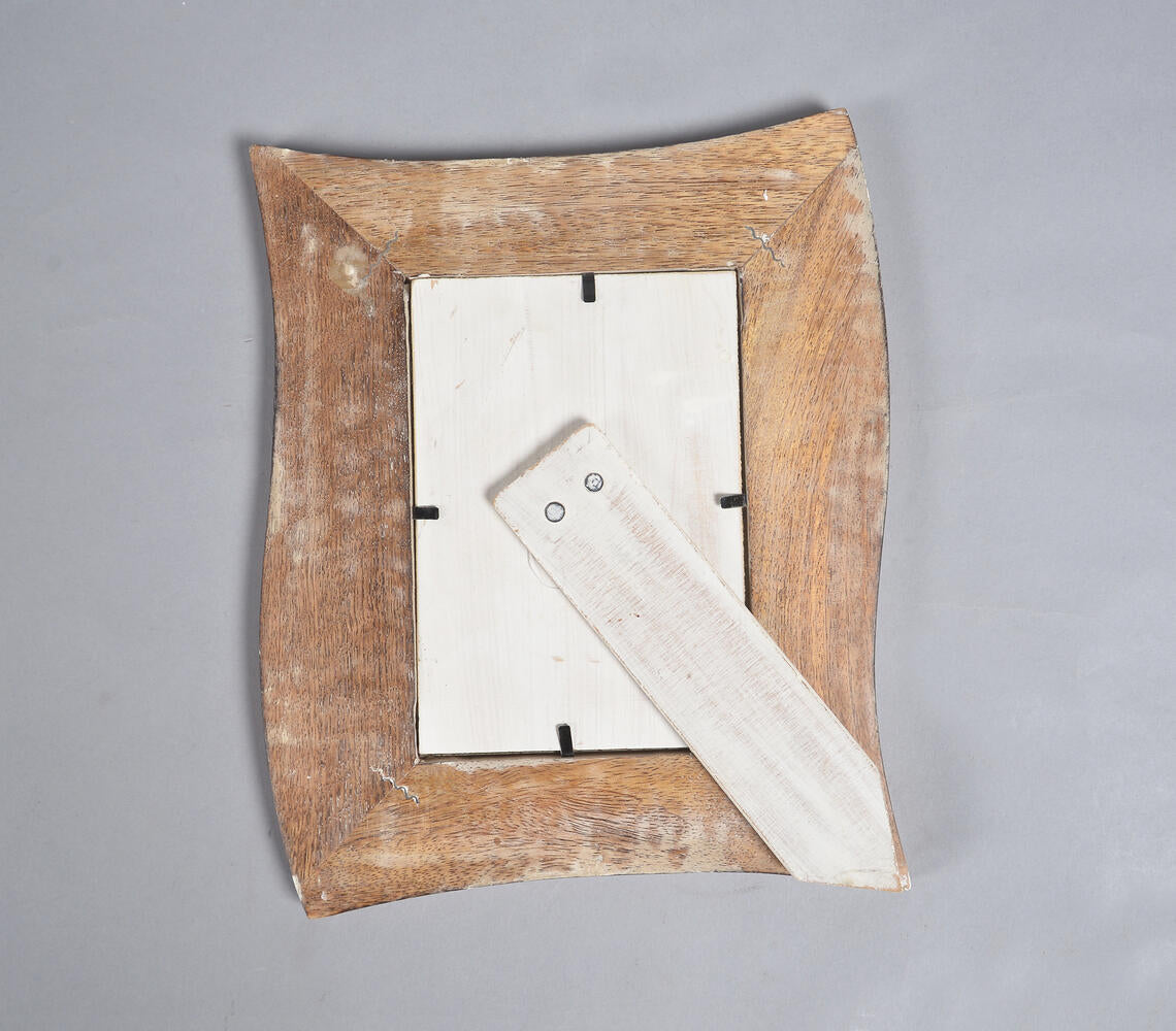 Abstract White Lines Wooden Photo Frame