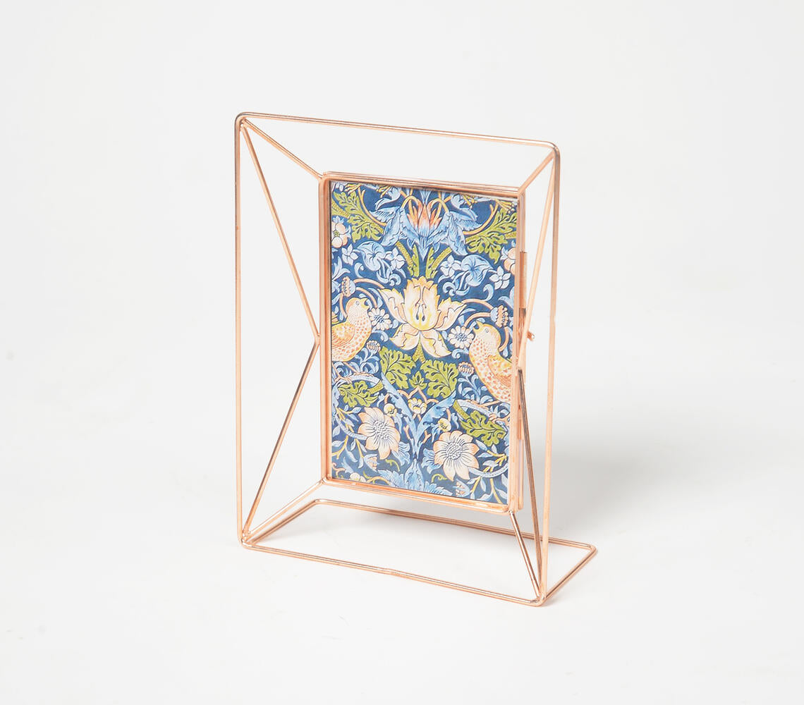 Minimal Rose-Gold Metal & Glass Photo frames (set of 3)