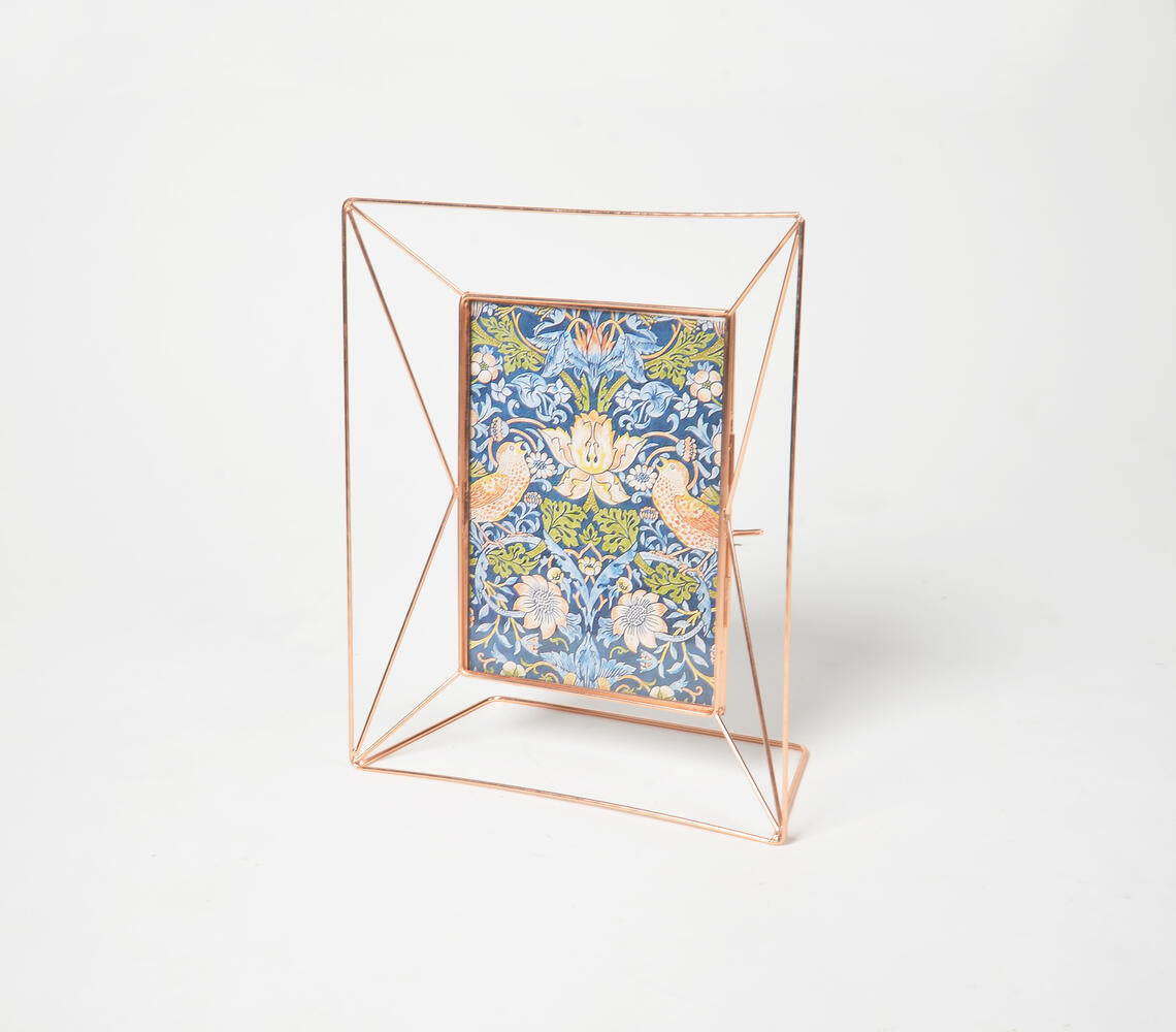 Minimal Rose-Gold Metal & Glass Photo frames (set of 3)