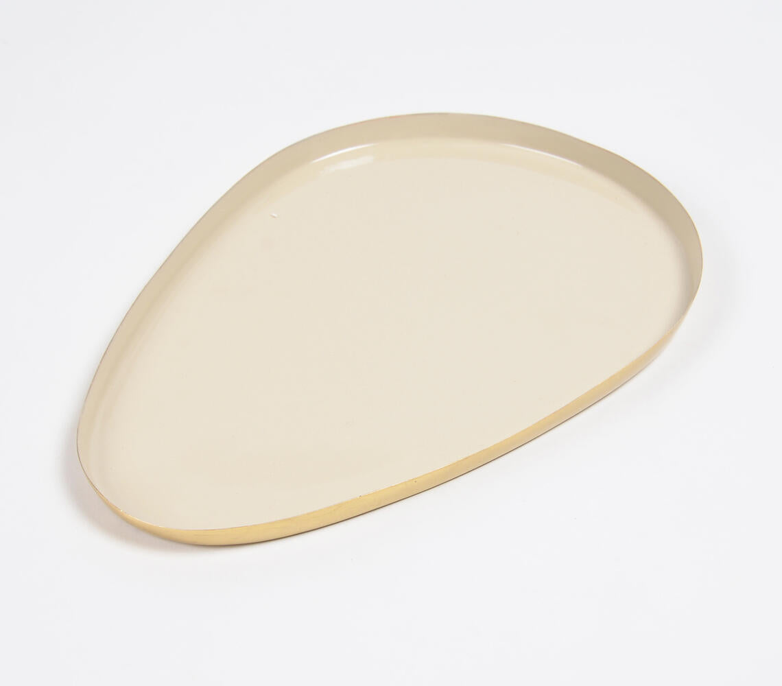 Enamelled Iron Egg-Shaped Snack Trays (set of 3)