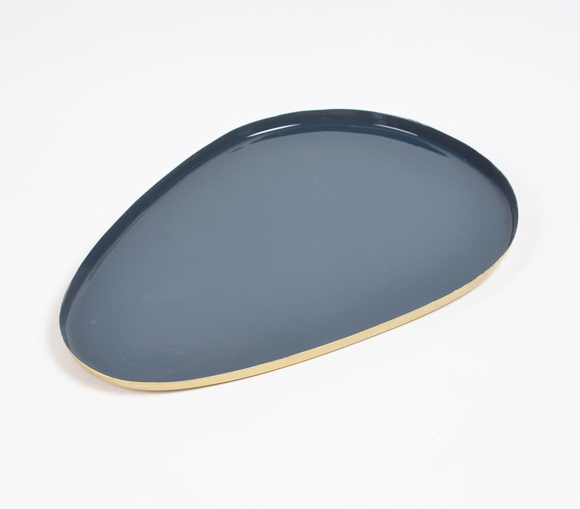 Enamelled Iron Egg-Shaped Snack Trays (set of 3)