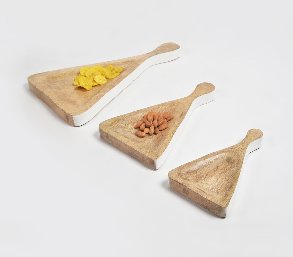 Triangular Wooden Trays (Set of 3)