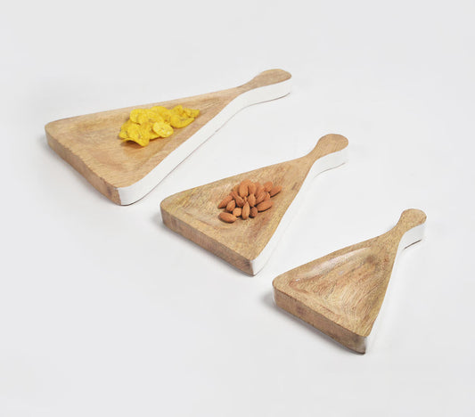 Triangular Wooden Trays (Set of 3)