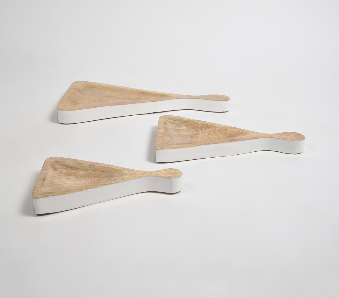 Triangular Wooden Trays (Set of 3)
