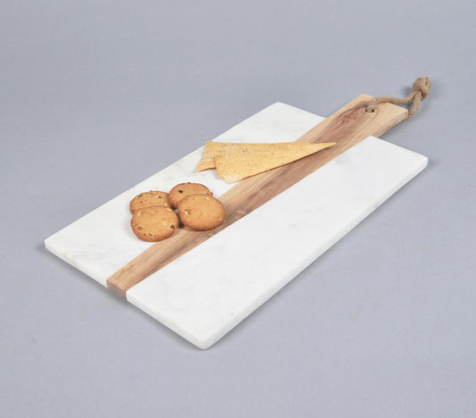 Hand Cut Marble & Acacia Wood Cheese Board