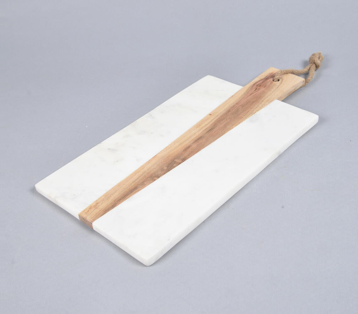 Hand Cut Marble & Acacia Wood Cheese Board