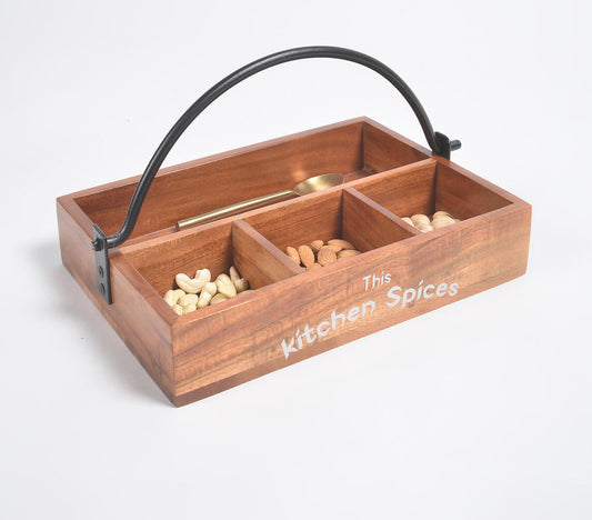Hand Cut Wooden Large Cutlery Holder