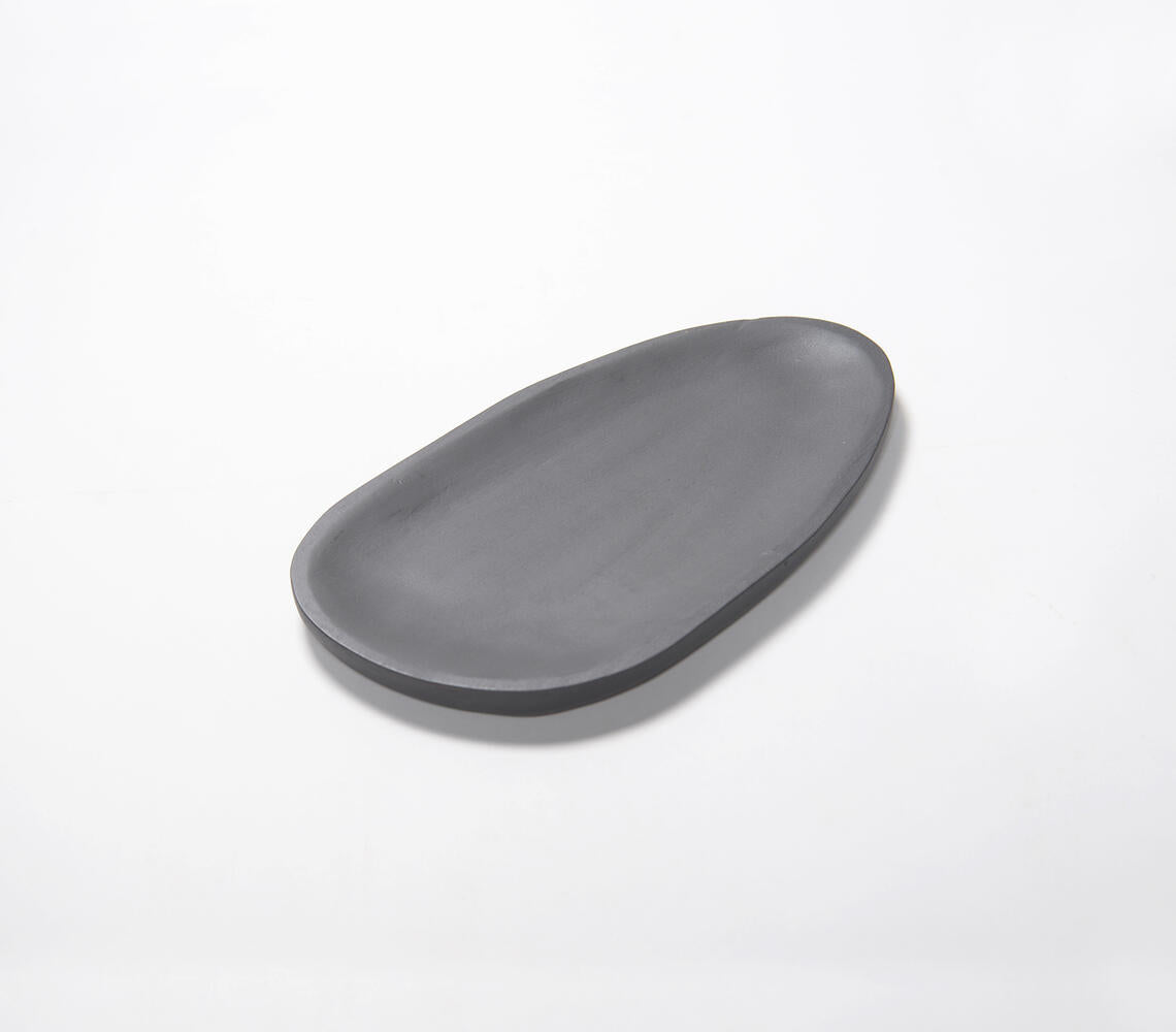 Noir Tinted Acacia Wood Oval Serving Boards (Set of 2)
