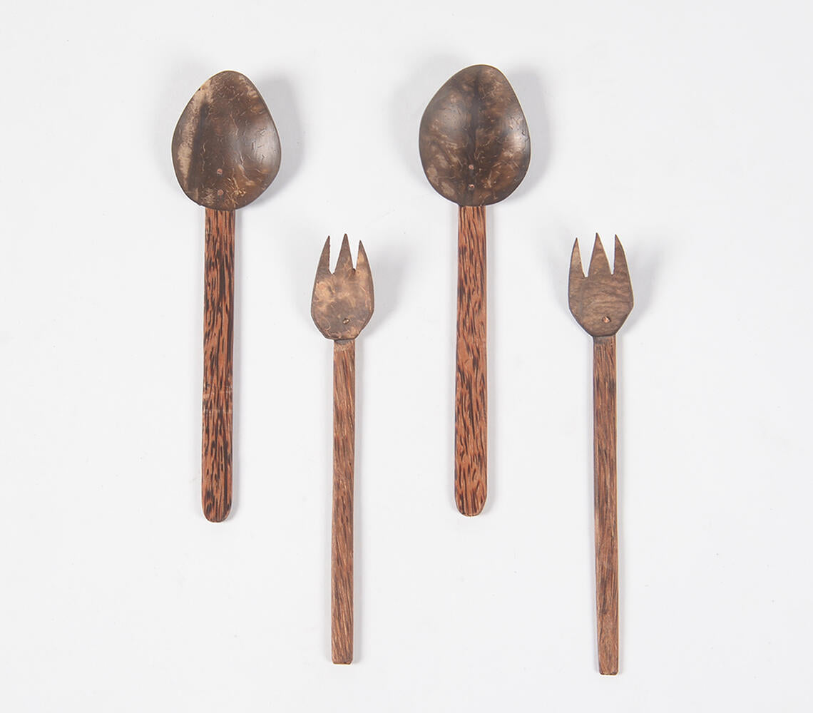 Eco-friendly Coconut Shell Cutlery (set of 4)